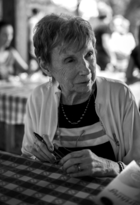 Black and white portrait of Marie Mongan, founder of HypnoBirthing
