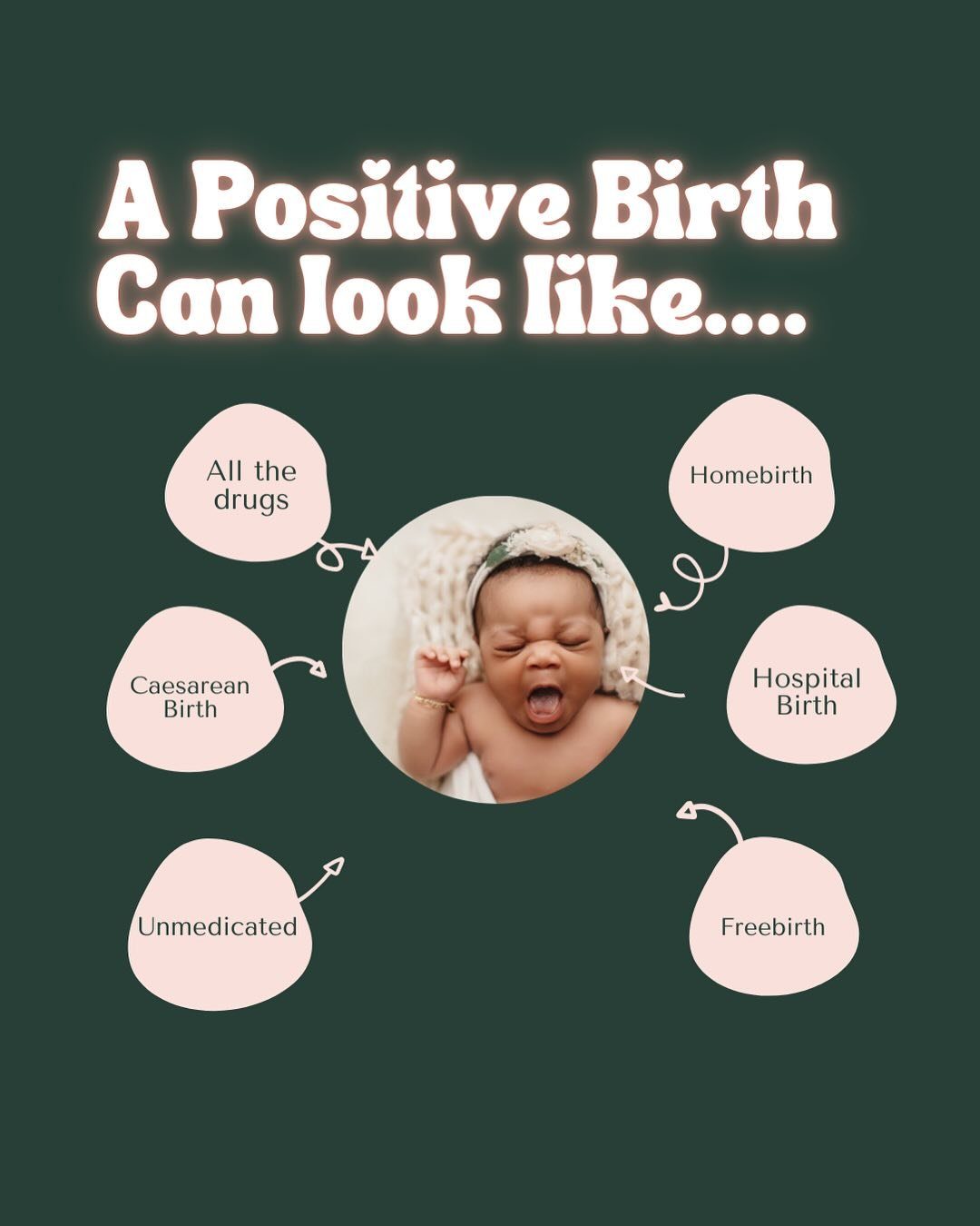 Instagram post: a positive birth can look like many different things