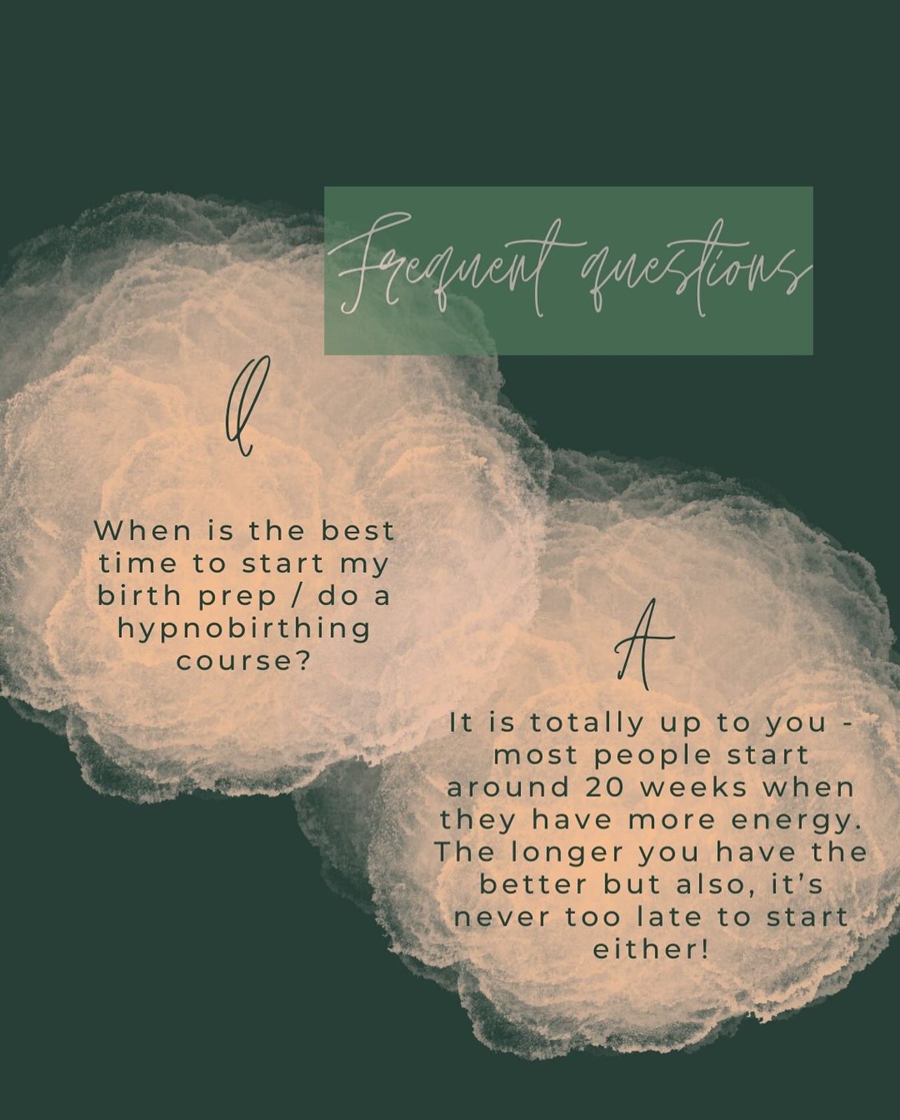 Instagram post: when is the best time to start a hypnobirthing course?